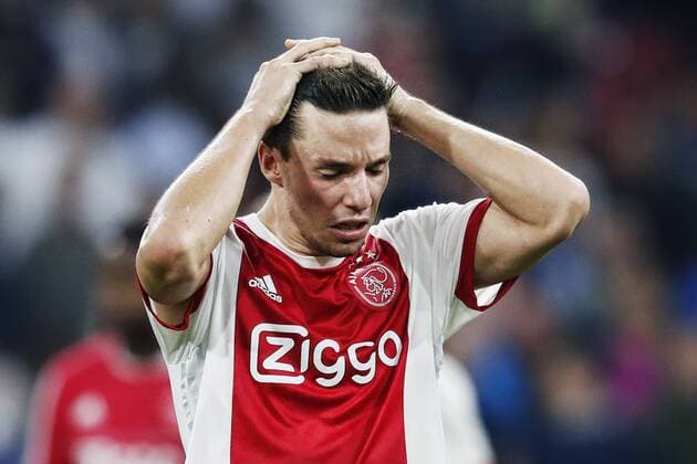 AMSTERDAM, Stadion de Arena , 02-08-2017 , Voorronde Champions League seizoen 2017 2018 . Ajax - Nice 2-2. Teleurstelling bij Nick Viergever Ajax - Nice  x1661626x