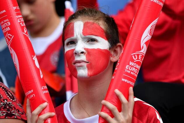 SOCCER - UEFA EURO EM Europameisterschaft Fussball 2017 BREDA,NETHERLANDS,03.AUG.17 - WOMEN SOCCER - UEFA Women s European Championship EM Europameisterschaft 2017, semifinal, Denmark vs Austria. Image shows a fan. GEPAxpictures xFlorianxErtl