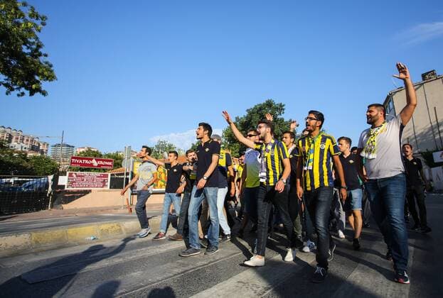 SOCCER - UEFA EL quali, Fenerbahce vs Sturm ISTANBUL,TURKEY,03.AUG.17 - SOCCER - UEFA Europa League qualification, Fenerbahce Istanbul vs SK Sturm Graz. Image shows fans of Fenerbahce. GEPAxpictures xDanielxGoetzhaber