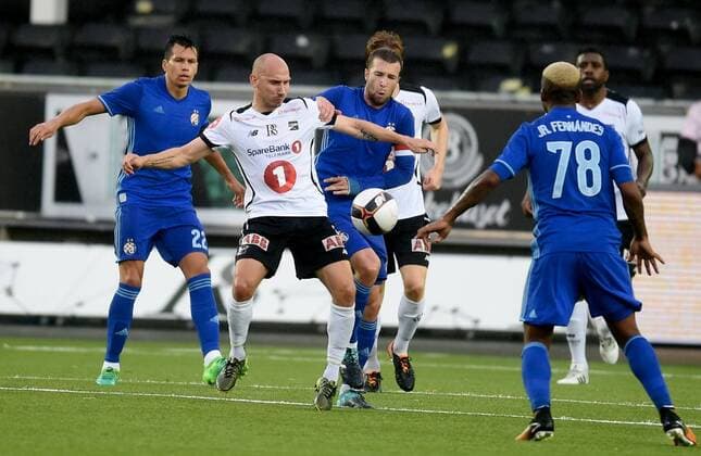 Fußball, EL Quali, Odds BK Skien - Dinamo Zagreb Fotball , 3. august 2017 , Europa League , Qual. Odd - Dinamo Zagreb Jone Samuelsen ,odd Domagoj Antolic , DZ 