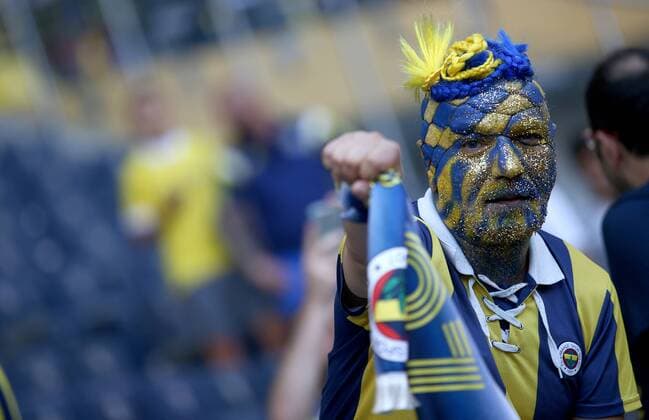 SOCCER - UEFA EL quali, Fenerbahce vs Sturm ISTANBUL,TURKEY,03.AUG.17 - SOCCER - UEFA Europa League qualification, Fenerbahce Istanbul vs SK Sturm Graz. Image shows a fan. GEPAxpictures xDanielxGoetzhaber