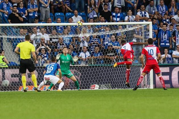 03.08.2017, Poznan , Lech Poznan - FC Utrecht , European football UEFA Europa League Lech Poznan - FC Utrecht , N Z Gyrano Kerk (Utrecht) gol bramka, Matus Putnocky (Lech) , FOT. Adam Jastrzebowski newspix.pl --- Newspix.pl  20170803_awj_409