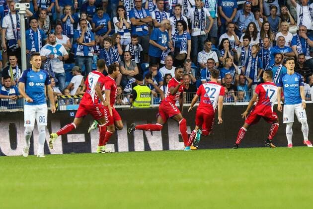 03.08.2017, Poznan , Lech Poznan - FC Utrecht , European football UEFA Europa League Lech Poznan - FC Utrecht , N Z Gyrano Kerk (Utrecht) gol bramka radosc , FOT. Adam Jastrzebowski newspix.pl --- Newspix.pl  20170803_awj_411