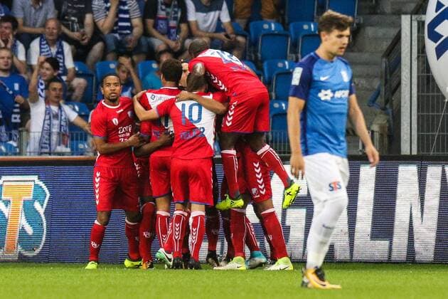 03.08.2017, Poznan , Lech Poznan - FC Utrecht , European football UEFA Europa League Lech Poznan - FC Utrecht , N Z Gyrano Kerk (Utrecht) gol bramka radosc , FOT. Adam Jastrzebowski newspix.pl --- Newspix.pl  20170803_awj_415