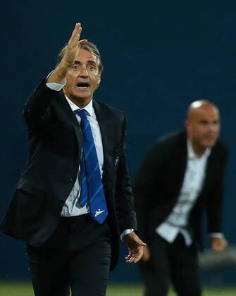 ST PETERSBURG, RUSSIA - AUGUST 3, 2017: Zenit St Petersburg s head coach Roberto Mancini reacts in the second leg of the UEFA Europa League Third qualifying round tie against Bnei Yehuda Tel Aviv at Krestovsky Stadium. Peter Kovalev TASS  TS05A11B
