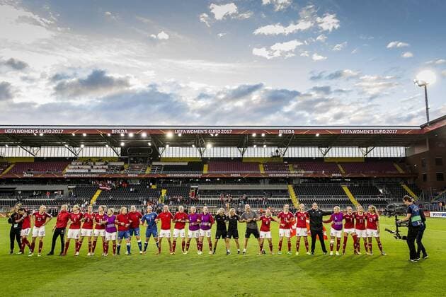 BREDA - 03-08-2017 Rat Verleghstadion. EK vrouwenvoetbal, Woman s Euro 2017, halve finale Denemarken - Oostenrijk. Denemarken wint na strafschoppen. Denemarken - Oostenrijk  x1661973x