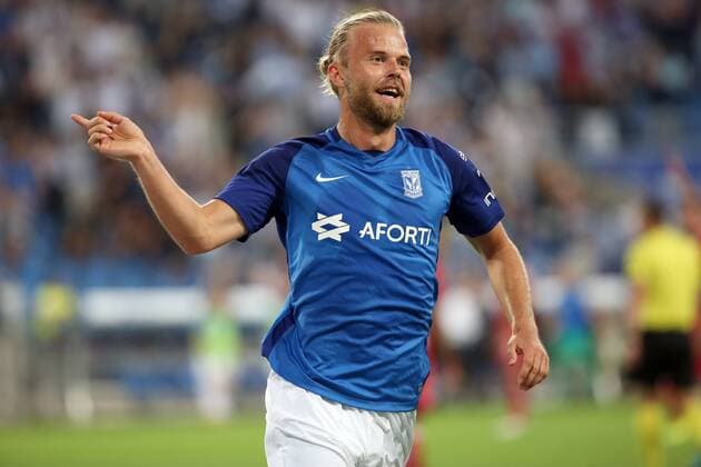 03.08.2017 POZNAN, UL.BULGARSKA INEA STADION PILKA NOZNA (FOOTBALL), LIGA EUROPY 2017 2018 , UEFA EUROPA LEAGUE TRZECIA RUNDA ELIMINACJI MECZ (GAME) LECH POZNAN - FC UTRECHT NZ. CHRISTIAN GYTKJAER BRAMKA GOL RADOSC FOTO WOJCIECH KLEPKA CYFRASPORT NEWSPIX.PL --- Newspix.pl  20170803CSWK00013
