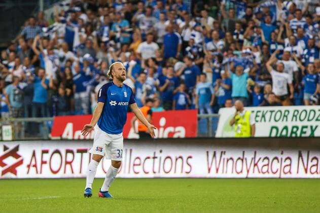 03.08.2017, Poznan , Lech Poznan - FC Utrecht , European football UEFA Europa League Lech Poznan - FC Utrecht , N Z Christian Gytkjaer (Lech) gol bramka radosc , FOT. Adam Jastrzebowski newspix.pl --- Newspix.pl  20170803_awj_452