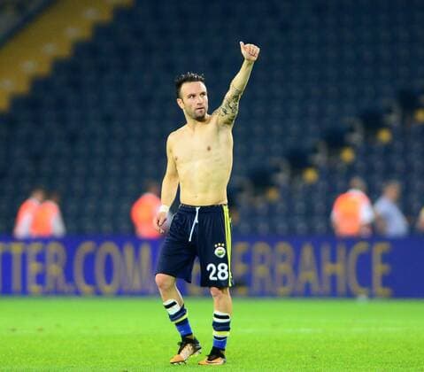 Mathieu Valbuena of Fenerbahce during the UEFA Europa League second leg match between Fenerbahce and Sturm Graz at Ulker Stadium in Istanbul , Turkey on 03 August 2017. Final scores : Fenerbahce 1 - Sturm Graz 1 