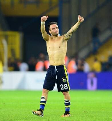 Mathieu Valbuena of Fenerbahce during the UEFA Europa League second leg match between Fenerbahce and Sturm Graz at Ulker Stadium in Istanbul , Turkey on 03 August 2017. Final scores : Fenerbahce 1 - Sturm Graz 1 