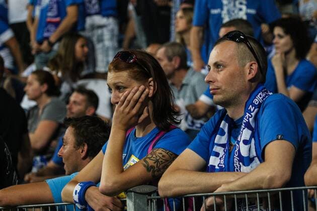 03.08.2017, Poznan , Lech Poznan - FC Utrecht , European football UEFA Europa League Lech Poznan - FC Utrecht , N Z zalamai kibice Lecha po stracie drugiej bramki , FOT. Adam Jastrzebowski newspix.pl --- Newspix.pl  20170803_awj_594
