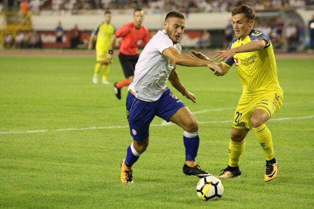 HNK Hajduk - Brondby 03.08.2017., stadium Poljud, Split, Croatia - UEFA Europa League, third qualifying round, second leg,HNK Hajduk - Brondby IF. Nikola Vlasic, Lasse Vigen Christensen.  IvoxCagalj PIXSELL