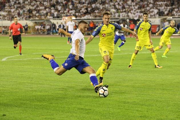 HNK Hajduk - Brondby 03.08.2017., stadium Poljud, Split, Croatia - UEFA Europa League, third qualifying round, second leg,HNK Hajduk - Brondby IF. Nikola Vlasic, Lasse Vigen Christensen.  IvoxCagalj PIXSELL
