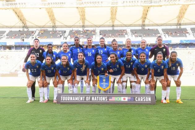 August 3, 2017 - Stubhub Center, California, United States - Carson, CA - Thursday August 03, 2017: Brazil during a 2017 Tournament of Nations match between the women s national teams of Australia (AUS) and Brazil (BRA) at the StubHub Center. Brazil - ZUMAt139 20170803_zaa_t139_100 Copyright: xBradxSmithx