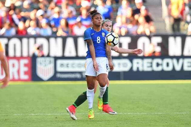 August 3, 2017 - Stubhub Center, California, United States - Carson, CA - Thursday August 03, 2017: Maria during a 2017 Tournament of Nations match between the women s national teams of Australia (AUS) and Brazil (BRA) at the StubHub Center. Maria - ZUMAt139 20170803_zaa_t139_142 Copyright: xBradxSmithx