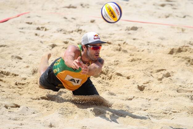 Beach volleyball Beachvolleyball - FIVB World Championships 2017 VIENNA,AUSTRIA,04.AUG.17 - BEACH VOLLEYBALL - FIVB World Championships. Image shows Bruno Oscar Schmidt (BRA). GEPAxpictures xChristianxWalgram