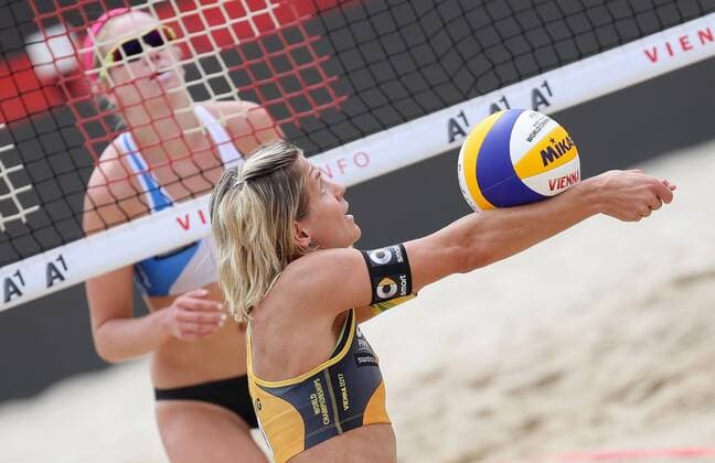 Beach volleyball Beachvolleyball - FIVB World Championships 2017 VIENNA,AUSTRIA,04.AUG.17 - BEACH VOLLEYBALL - FIVB World Championships. Image shows Laura Ludwig (GER). GEPAxpictures xChristianxWalgram
