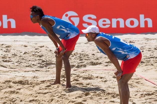 FIVB Beach volleyball Beachvolleyball World Championships Vienna 2017 am 04.08.2017 Nivaldo Nadir DIAZ GOMEZ, Sergio Reynaldo GONZALEZ (CUB); FIVB Beach Volleyball World Championships Vienna 2017 am 04.08.2017, Donauinsel Wien (Oesterreich). xPWx
