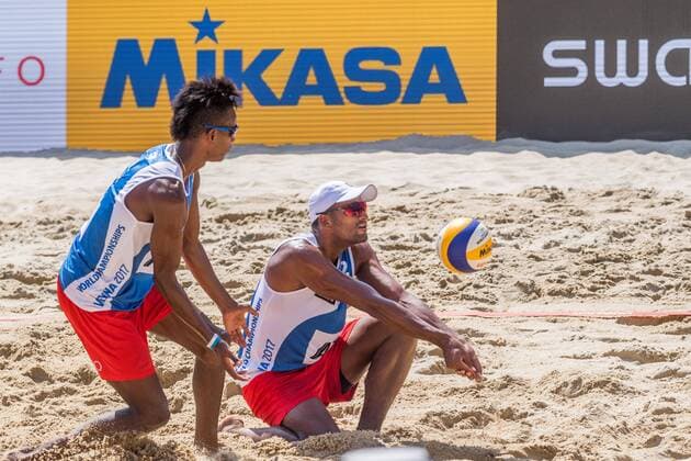 FIVB Beach volleyball Beachvolleyball World Championships Vienna 2017 am 04.08.2017 Nivaldo Nadir DIAZ GOMEZ, Sergio Reynaldo GONZALEZ (CUB); FIVB Beach Volleyball World Championships Vienna 2017 am 04.08.2017, Donauinsel Wien (Oesterreich). xPWx