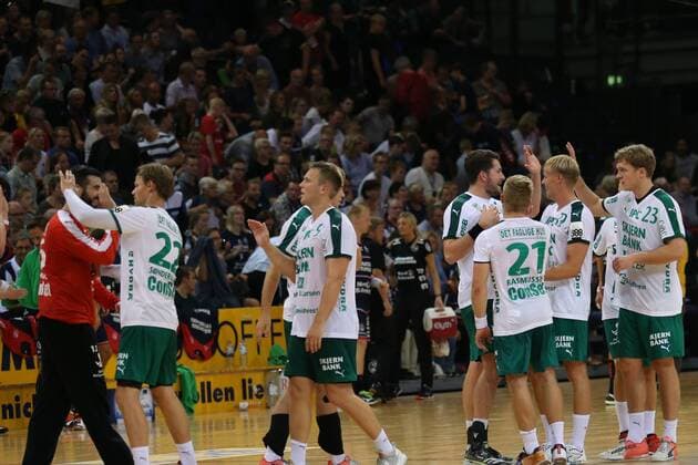 SG Flensburg Handewitt - Skjern Handbold, Jacob Cement Cup; Flensburg, 04.08.17 Flensburg, 04.08.17, Handball, Bundesliga, Testspiel, Jacob Cement Cup, Saison 2017 2018, SG Flensburg Handewitt - Skjern Handbold : Freude bei der Siegermannschaft Skjern Handbold xmmkx