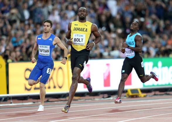 August 4th 2017, London Stadium, East London, England; IAAF World Championships; Day1; Usain Bolt of Jamaica winning heat 6 of his 100m race xJohnxPatrick-Fletcherx  ActionPlus11909661