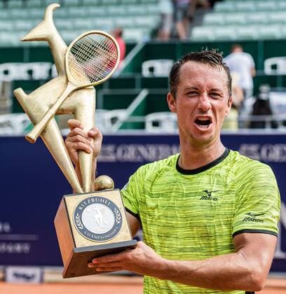 05.08.2017, Sportpark, Kitzbuehel, AUT, ATP Tennis Herren Tour, Generali Open Kitzbuehel, Finale, im Bild Philipp Kohlschreiber (GER) during the Final of the ATP Generali Open Kitzbuehel Tennis Tournament at the Sportpark in Kitzbuehel, Austria on 2017 08 05. Kitzbuehel  EP_ade  