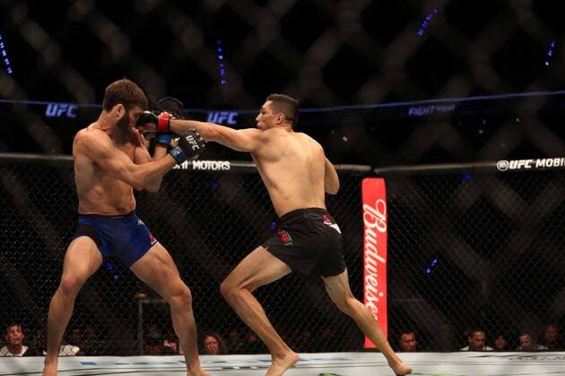 Ultimate Fighting, UFC Kampfabend in Mexiko-Stadt August 5, 2017 - EUM20170805DEP33.JPG .CIUDAD DE MEXICO Mixed Martial ArtsArtes marciales mixtas-UFC.- Combate del Fight Night de la UFC entre el mexicano Ãlvaro Chango Herrera (negro) y el estadounidense Jordan Rinaldi (azul), 5 de agosto de 2017, Arena Ciudad Mexico. Foto: Agencia EL UNIVERSALValente RosasJMA Latin News: August 5, 2017  - ZUMAu78_ 20170805_zaf_u78_112 Copyright: xElxUniversalx