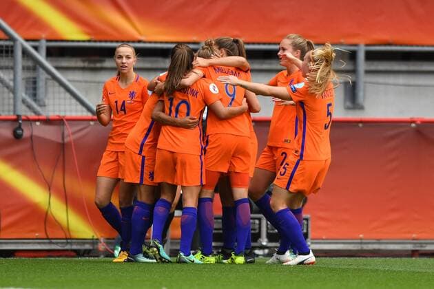 Jubel, Freuen, celebrate, happy, cheer , Goal Celebration Niederlande 1:1, Fussball, UEFA Women s EURO 2017, Finale, Niederlande - Dänemark, xmkx