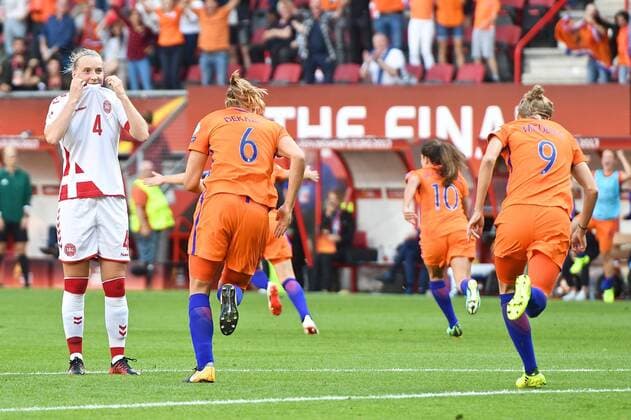 Netherlands v Denmark UEFA Women s Euros 2017 Maja Kildemoes of Denmark reacts after Sherida Spitse of Netherlands scores their third goal to make it Netherlands 3 Denmark 2 during the UEFA Women s Euros 2017 Final match at De Grolsch Veste, Enschede Copyright: xKristianxKanex FIL-10496-0072 UK Newspapers OUT