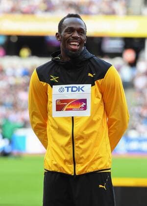 Usain BOLT (JAM) on the mens 100m podium during the London 2017 IAAF World Athletic Championship at Queen Elizabeth Olympic Park, London, United Kingdom on 6 August 2017. Copyright: xVincexMignottx 16130299