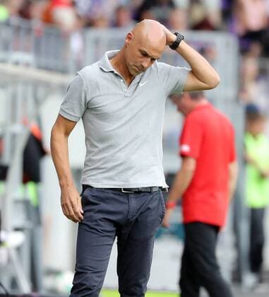 Aue, 06.08.2017, Erzgebirgsstadion, Fussball, 2.Bundesliga, 2.Spieltag , FC Erzgebirge Aue vs. Fortuna Düsseldorf , Im Bild; Trainer Thomas Letsch, Erzgebirge Aue ,