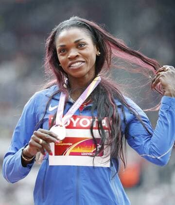 Colombian athlete Caterine Ibarguen poses with her silver medal in triple jump during the World Athletics Championships at the olympic stadium in London, United Kingdom, 08 August 2017. WORLD ATHLETICS CHAMPIONSHIPS 2017 !ACHTUNG: NUR REDAKTIONELLE NUTZUNG!  Copyright: xLavandeiraxjrx LDN006 20170808-636378214261173841