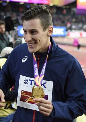LONDON , UNITED KINGDOM - AUGUST 9 : Pierre Ambroise Bosse of France pictured with his gold medal during podium ceremony 800 final at the16th IAAF World Athletics championships from august 4 till 13, 2017 in London ,United Kingdom, 09 08 2017 ATHLETISME : Championnats du Monde - Londres - 09 08 2017 PhotoNews Panoramic  775015799