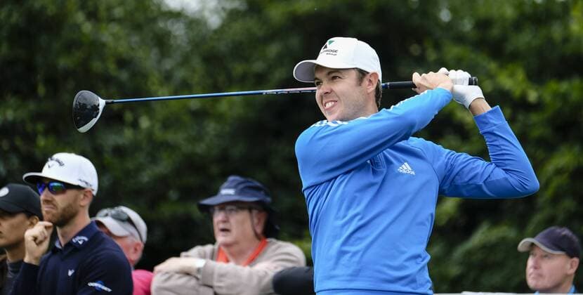 August 10th 2017, Galgorm Castle Golf Club, Galgorm, Northern Ireland; Northern Ireland Open, 1st Round; Steven Brown (ENG) plays his tee shot from the 1st xNigelxCookex  ActionPlus11914079