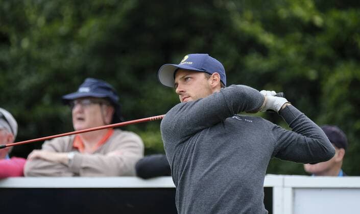 August 10th 2017, Galgorm Castle Golf Club, Galgorm, Northern Ireland; Northern Ireland Open, 1st Round; Lukas Nemecz (AUT) plays his tee shot from the 1st xNigelxCookex  ActionPlus11914080