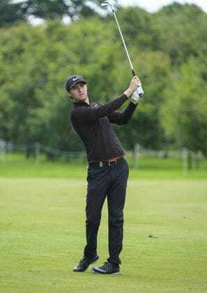 August 10th 2017, Galgorm Castle Golf Club, Galgorm, Northern Ireland; Northern Ireland Open, 1st Round; Curtis Griffiths (ENG) plays his 2nd shot on the 18th xNigelxCookex  ActionPlus11914074