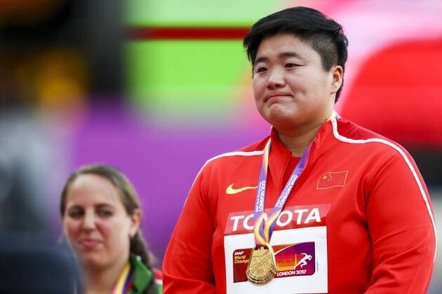 IAAF World Championships vom 04.-13.08.2017; London, 10.08.2017 Lijiao Gong (CHN) am 10.08.2017 im London Stadium waehrend der IAAF World Championships vom 04.-13.08.2017 in London (Great Britain). xakx