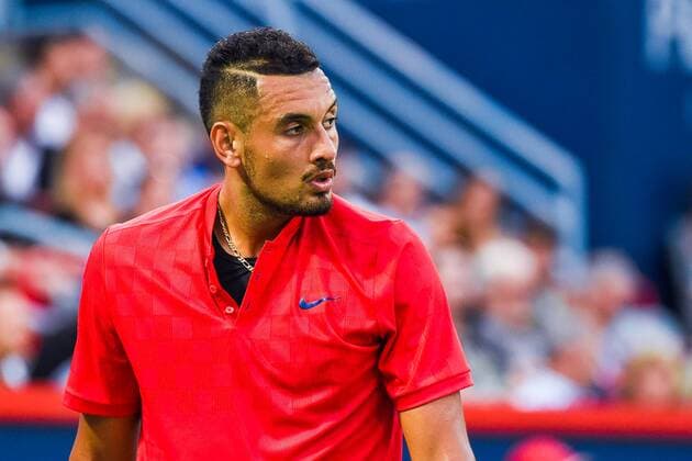 MONTREAL, QC - AUGUST 10: Look on Nick Kyrgios (AUS) during his third round match at ATP Tennis Herren Coupe Rogers on August 10, 2017, at Uniprix Stadium in Montreal, QC (Photo by David Kirouac Icon Sportswire) TENNIS: AUG 10 ATP Coupe Rogers Icon170810110 EDITORIAL USE ONLY