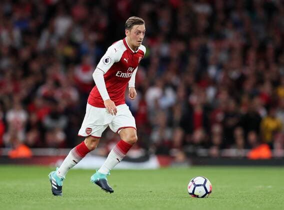 Arsenal s Mesut Ozil in action during the premier league match at the Emirates Stadium, London. Picture date 11th August 2017. Picture credit should read: David Klein Sportimage EDITORIAL USE ONLY. No use with unauthorised audio, video, data, fixture lists, club league logos or live services. Online in-match use limited to 120 images, no video emulation. No use in betting, games or single club league player publications.