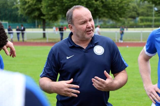Fußball, Trainerhistorie, SV Tasmania Berlin 13.8.2017: Berlin: 1. FC Schöneberg - Tasmania Berlin 1:3: Mario Reichel (Trainer Tasmania)