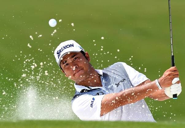 January 11, 2012 - Charlotte, NC, USA - Hideki Matsuyama hits out of a sand bunker along the fifth green during final round action of the PGA Golf Herren Championship at Quail Hollow Club in Charlotte, NC on Sunday, August 13, 2017. PGA Championship - ZUMAm67_ 20120111_zaf_m67_019 Copyright: xJeffxSinerx