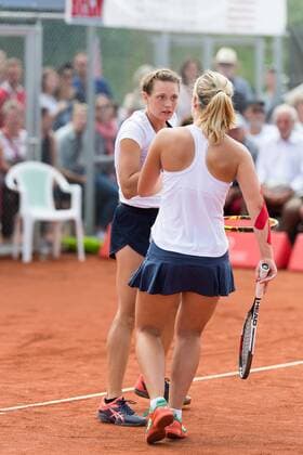 Die spaeteren Turnierzweiten, Romy KOELZER (GER) Lena RUEFFER (GER), boso Ladies Open Hechingen, Doppel, Finale, Tennis, German Masters, Tennis-Club Hechingen, 13.08.2017, Hechingen Copyright: xSaschaxWalther Eibner-Pressefotox BLO