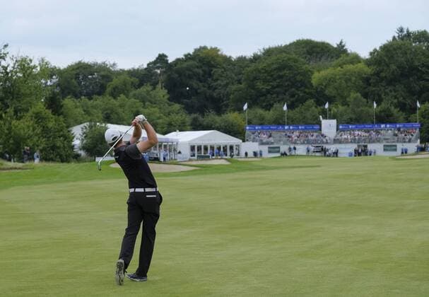 August 13th 2017, Galgorm Castle Golf Club, Galgorm, Northern Ireland; Northern Ireland Open, 4th Round, The Sunday Shootout; Robin Sciot-Siegrist (FRA) on his approach to the 6th hole green during Shootout Sunday xNigelxCookex  ActionPlus11916351