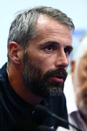 SOCCER - EL quali, Viitorul vs RBS CONSTANTA,ROMANIA,16.AUG.17 - SOCCER - UEFA Europa League qualification, Viitorul Constanta vs Red Bull Salzburg, preview, press conference PK Pressekonferenz RBS. Image shows head coach Marco Rose (RBS). GEPAxpictures xFelixxRoittner