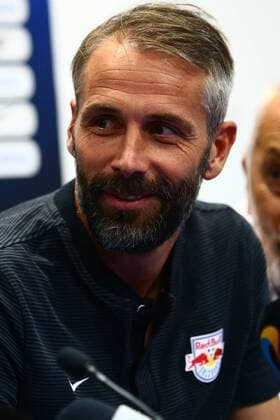 SOCCER - EL quali, Viitorul vs RBS CONSTANTA,ROMANIA,16.AUG.17 - SOCCER - UEFA Europa League qualification, Viitorul Constanta vs Red Bull Salzburg, preview, press conference PK Pressekonferenz RBS. Image shows head coach Marco Rose (RBS). GEPAxpictures xFelixxRoittner