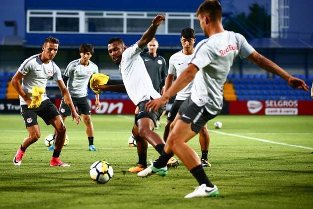 SOCCER - EL quali, Viitorul vs RBS CONSTANTA,ROMANIA,16.AUG.17 - SOCCER - UEFA Europa League qualification, Viitorul Constanta vs Red Bull Salzburg, preview, training RBS. Image shows Paulo Miranda (RBS). GEPAxpictures xFelixxRoittner