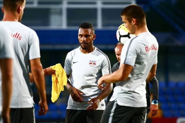 SOCCER - EL quali, Viitorul vs RBS CONSTANTA,ROMANIA,16.AUG.17 - SOCCER - UEFA Europa League qualification, Viitorul Constanta vs Red Bull Salzburg, preview, training RBS. Image shows Paulo Miranda (RBS). GEPAxpictures xFelixxRoittner