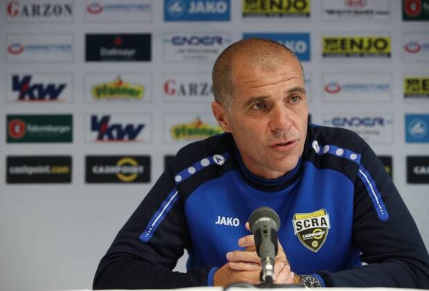 SOCCER - EL quali, Altach vs Tel Aviv INNSBRUCK,AUSTRIA,16.AUG.17 - SOCCER - UEFA Europa League qualification, SCR Altach vs Maccabi Tel Aviv, preview, press conference PK Pressekonferenz Altach. Image shows Klaus Schmidt (Altach). GEPAxpictures xAndreasxPranter