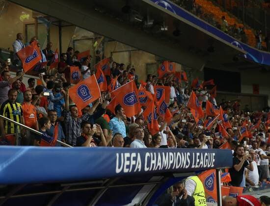 Fans of Basaksehir during the UEFA Champions League Play Off first leg football match Medipol Basaksehir vs FC Sevilla, on August 16 2017 at the Basaksehir Fatih Terim Stadium in Istanbul , Turkey. 