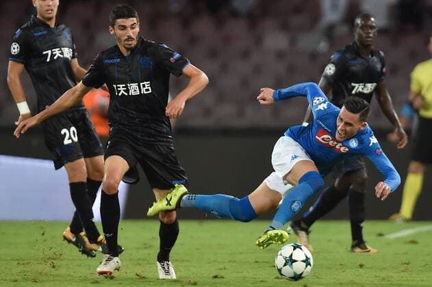 Pierre Lees-Melou Nice, Jose Maria Callejon Napoli Napoli 16-08-2017 Stadio San Paolo Napoli - Nice Uefa Champions League 2017 2018 Play Off Foto Andrea Staccioli Insidefoto andreaxstaccioli